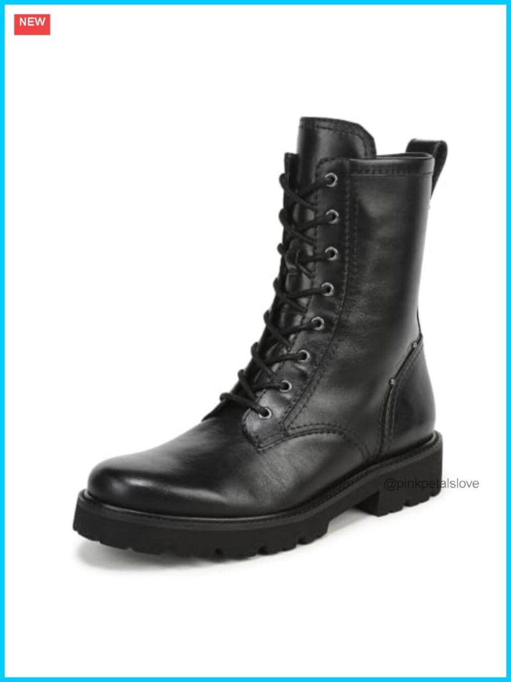 Lace-Up Platform Combat Bootie Short Boots Leather Round Toe